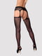 Сітчасті панчохи-стокінги з мереживним поясом Obsessive Garter stockings S307 S/M/L, чорні, імітація | 6719692 | фото 2