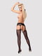 Сітчасті панчохи-стокінги з мереживним поясом Obsessive Garter stockings S307 S/M/L, чорні, імітація | 6719692 | фото 4