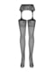 Сітчасті панчохи-стокінги з імітацією гартерів Obsessive Garter stockings S500S/M/L, чорні, з доступ | 6719694 | фото 4