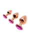 Металева анальна пробка Wooomy Tralalo Rose Gold Metal Plug Magenta M, діаметр 3,4 см, довжина 8 см | 6719786 | фото 4