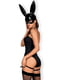 Еротичний костюм кролика Obsessive Bunny costume S/M, black, боді, чокер, гартери, панчохи, маска | 6719969 | фото 2