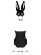 Еротичний костюм кролика Obsessive Bunny costume S/M, black, боді, чокер, гартери, панчохи, маска | 6719969 | фото 4