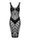 Напівпрозора сукня міді Obsessive D609 dress S/M/L, black | 6719970 | фото 3