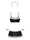 Атласний еротичний костюм покоївки Obsessive Maid set S/M, black, топ, спідниця, стринги, манжети, о | 6719979 | фото 3