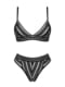 Комплект білизни Obsessive Natilya 2-pcs set XS/S, black, бюстгальтер, трусики | 6719981 | фото 3