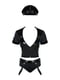 Еротичний костюм поліцейського Obsessive Police set S/M, black, топ, шорти, кепка, пояс, портупея | 6719988 | фото 2