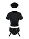 Еротичний костюм поліцейського Obsessive Police set S/M, black, топ, шорти, кепка, пояс, портупея | 6719988 | фото 3