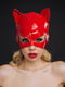 Еротична лакована маска D&A Кішечка, червона | 6719999 | фото 3