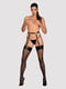 Гартери Obsessive A741 garter belt black O/S, штучна шкіра | 6720106 | фото 3