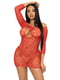 Сукня-сітка з сердечками Leg Avenue Heart net mini dress Red, зав’язки, відкриті плечі, one size | 6720122 | фото 3