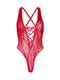 Мереживне боді Leg Avenue Floral lace thong teddy Red, шнурівка на грудях, one size | 6720196 | фото 4