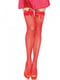 Панчохи-сітка з атласним бантиком Leg Avenue Fishnet Thigh Highs With Bow Red, one size | 6720203