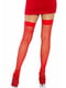 Панчохи-сітка з атласним бантиком Leg Avenue Fishnet Thigh Highs With Bow Red, one size | 6720203 | фото 2