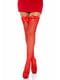 Панчохи-сітка з атласним бантиком Leg Avenue Fishnet Thigh Highs With Bow Red, one size | 6720203 | фото 3