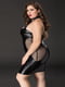 Еротична сукня JSY «Спокуслива Міла» Plus Size Black, прозорі вставки, стрепи, халтер | 6720556 | фото 3