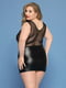 Елегантна сукня JSY «Леді Софія» Plus Size, black, дрібна сітка, вишивка, екошкіра | 6720576 | фото 2