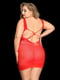 Сексуальна сітчаста сукня JSY «Пристрасна Евелін» Plus Size, Red, мереживо, відкрита спинка | 6720577 | фото 2