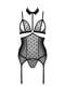 Корсет з відкритими грудьми Passion DOMINICA CORSET L/XL black, пажі для панчіх, стрінги | 6720609 | фото 3