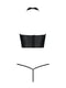 Комплект білизни з відкритими грудьми Passion GENEVIA SET WITH OPEN BRA L/XL black, корсет, стрінги | 6720611 | фото 4