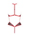 Сітчасте боді з мереживом на грудях Passion SATARA BODY L/XL red | 6720622 | фото 4