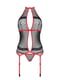 Корсет з пажами PassionSATARA CORSET L/XL red, стрінги, мереживо, застібки спереду та ззаду | 6720624 | фото 3