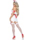 Вініловий костюм медсестри Leg Avenue Vinyl ER Hottie XS, сукня, фартух, манжета, головний убір | 6720667 | фото 2