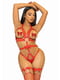 Портупея-тедді з ременів Leg Avenue Studded O-ring harness teddy S Red, екошкіра | 6720678 | фото 3