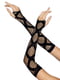 Довгі мітенки Leg Avenue Faux wrap net arm warmers One size Black, велика сітка | 6720686 | фото 3