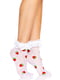 Шкарпетки жіночі з полуничним принтом Leg Avenue Strawberry ruffle top anklets One size, мереживні м | 6720695 | фото 4