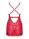 Прозора сорочка бебі-дол Obsessive Lacelove babydoll & thong XS/S Red, мереживо, стрінги | 6720747 | фото 4