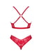 Комплект білизни Obsessive Lacelove cupless 2-pcs set XS/S Red, відкритий доступ, відкриті груди | 6720749 | фото 4