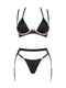 Комплект білизни Obsessive Selinne 3-pcs set XS/S Black, бюстгальтер, стрінги пояс для панчіх | 6720754 | фото 3