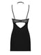 Сорочка Obsessive Selinne chemise & thong XS/S Black, стрінги, подвійні бретелі | 6720755 | фото 4