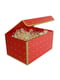 Подарункова коробка червона з золотим геометричним малюнком, L — 25,3×18×13,5 см | 6720989 | фото 2