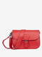 Кожаная красная сумка через плечо с магнитной застежкой | 6721741 | фото 2