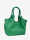 Кожаная зеленая сумка тоут среднего размера | 6721763 | фото 3