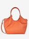 Шкіряна помаранчева сумка тоут середнього розміру | 6721765 | фото 2