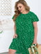 Яскрава легка зелена сукня А-силуету в контрастний горошок | 6721784 | фото 2