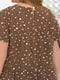 Яскрава легка світло-коричнева сукня А-силуету в контрастний горошок | 6721787 | фото 3