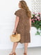 Яскрава легка світло-коричнева сукня А-силуету в контрастний горошок | 6721787 | фото 4