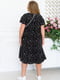 Яскрава легка чорна сукня А-силуету в контрастний горошок | 6721788 | фото 4