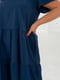 Вільна синя сукня А-силуету з витонченими рукавами-крильцями | 6721793 | фото 3
