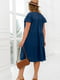Вільна синя сукня А-силуету з витонченими рукавами-крильцями | 6721793 | фото 4