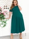 Елегантна зелена сукня А-силуету з асиметрично підшитим подолом | 6721797 | фото 2