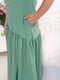 Елегантна сукня м’ятного кольору А-силуету з асиметрично підшитим подолом | 6721798 | фото 3