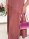 Елегантна пудрова сукня А-силуету з асиметрично підшитим подолом | 6721799 | фото 3