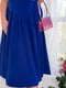 Елегантна синя сукня А-силуету з асиметрично підшитим подолом | 6721800 | фото 3