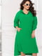 Льняна зелена сукня-худі з укороченим рукавом на хлястику | 6721808 | фото 2