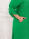 Льняна зелена сукня-худі з укороченим рукавом на хлястику | 6721808 | фото 3