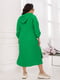 Льняна зелена сукня-худі з укороченим рукавом на хлястику | 6721808 | фото 4